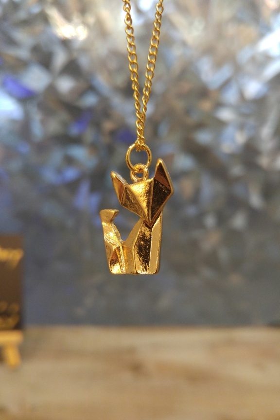 κολιέ-origami-αλεπού-χρυσό