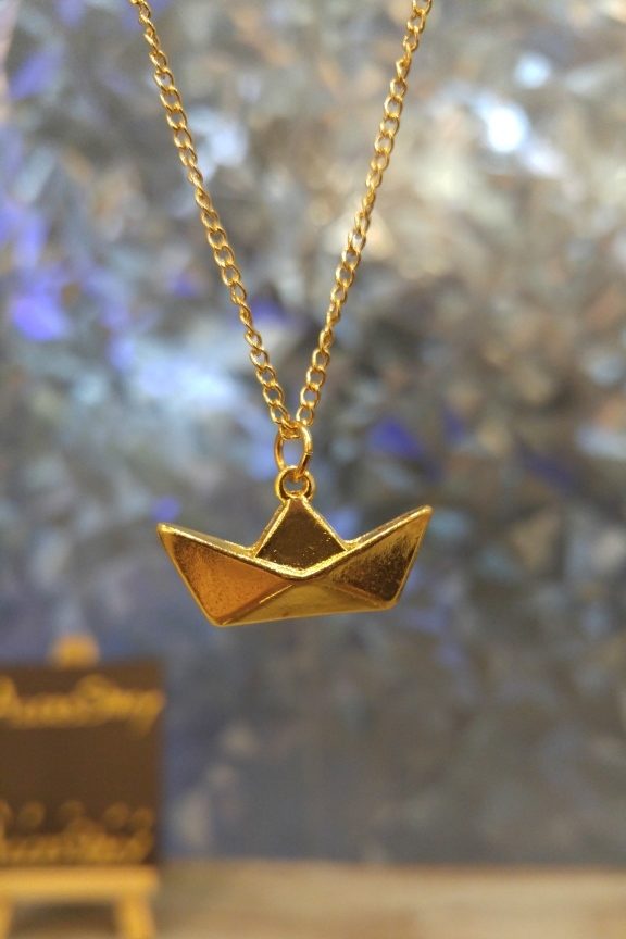 κολιέ-origami-βάρκα-χρυσό