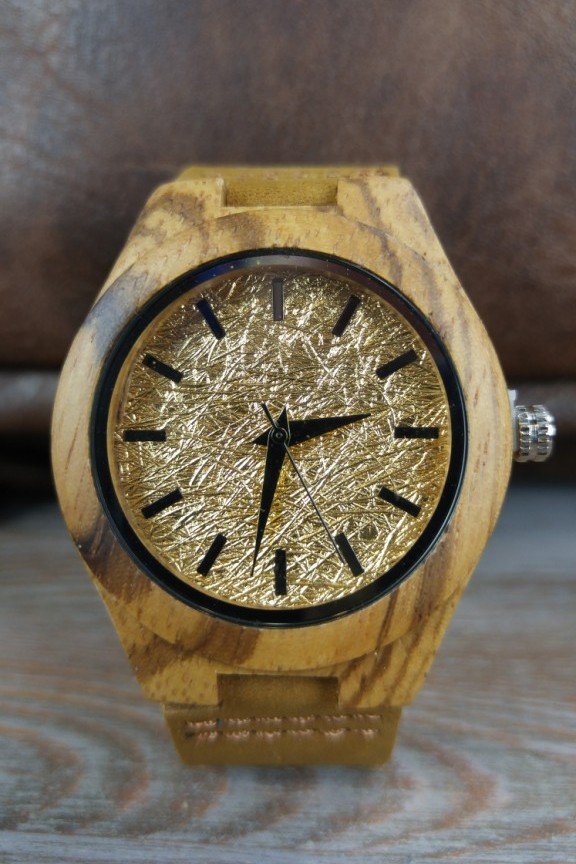 ξύλινο-ρολόι-γυναικείο-χρυσό