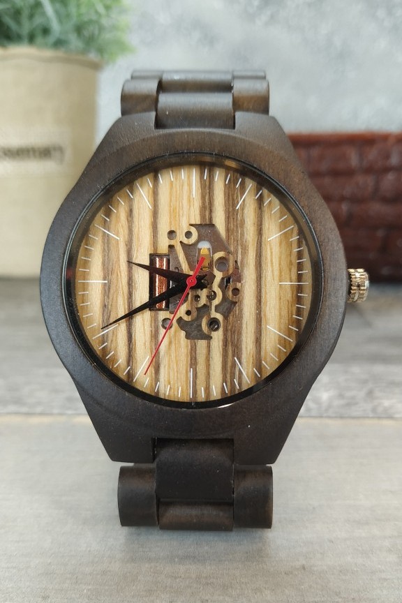 ξύλινο-ρολόι-μπρασελέ-καφέ-μηχανισμός