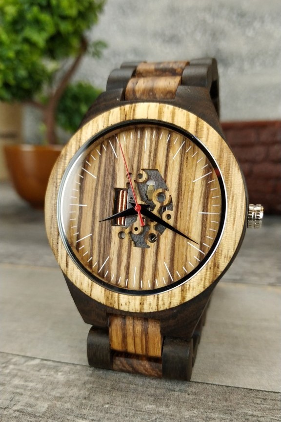 ξύλινο-ρολόι-μπρασελέ-μηχανισμός-διχρωμία