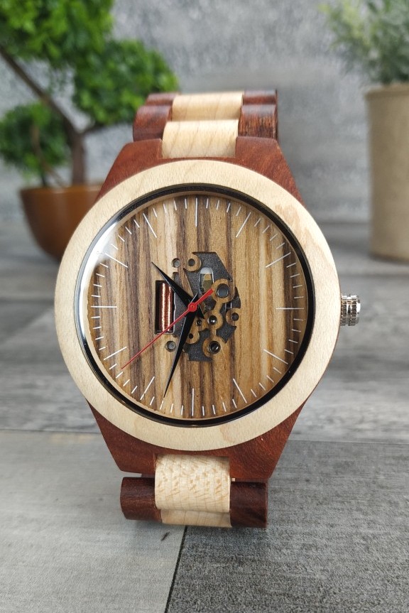 ξύλινο-ρολόι-μηχανισμός-μπρασελέ-κερασιά