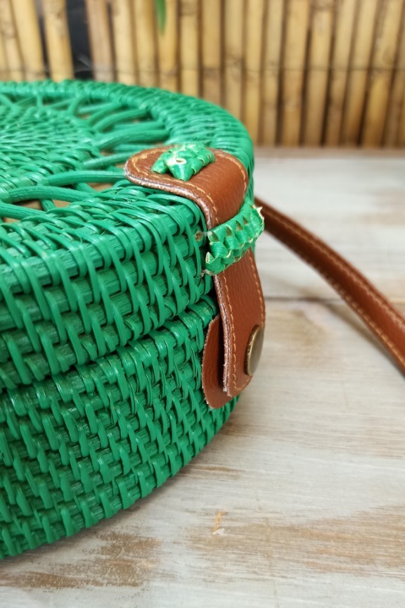 τσάντα-μπαμπού-στρογγυλή-πράσινη