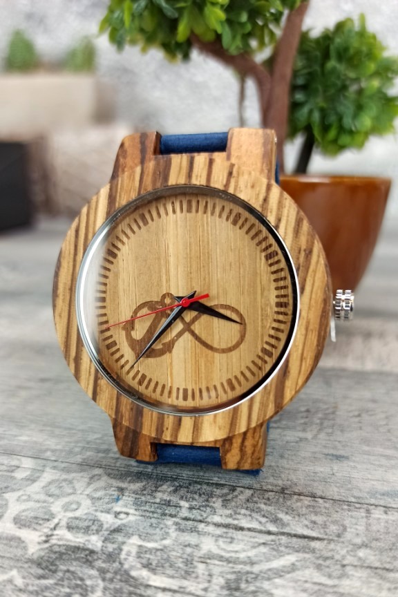 ξύλινο-ρολόι-άγκυρα-μπλε-λουράκι
