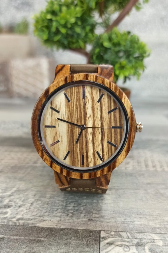 ξύλινο-ρολόι-φυσικό-καφέ