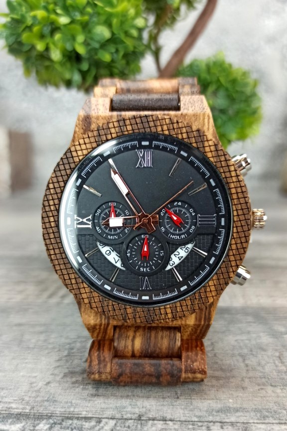 ξύλινο-ρολόι-χειρός-αφρικανικό-ξύλο-μπρασελέ