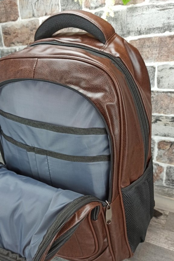 backpack-δερματίνης-laptop-καφέ