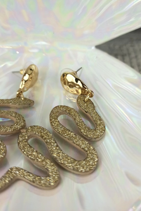 σκουλαρίκια-φίδια-χρυσά