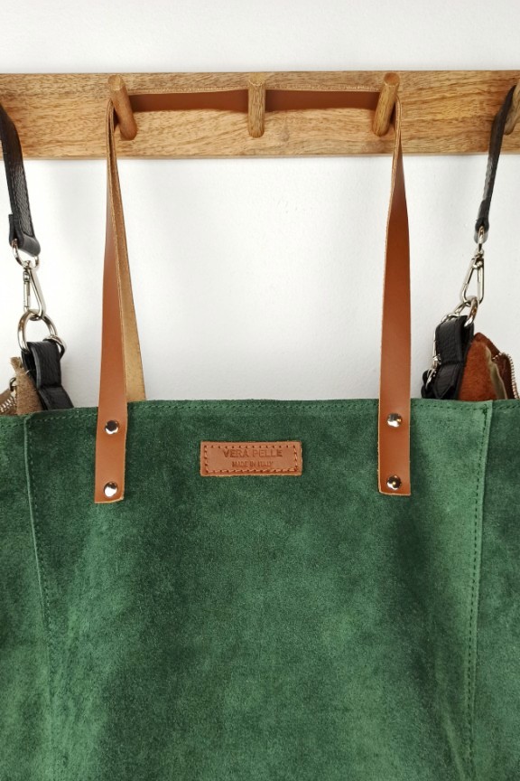 δερμάτινη-τσάντα-καστόρι-πράσινη