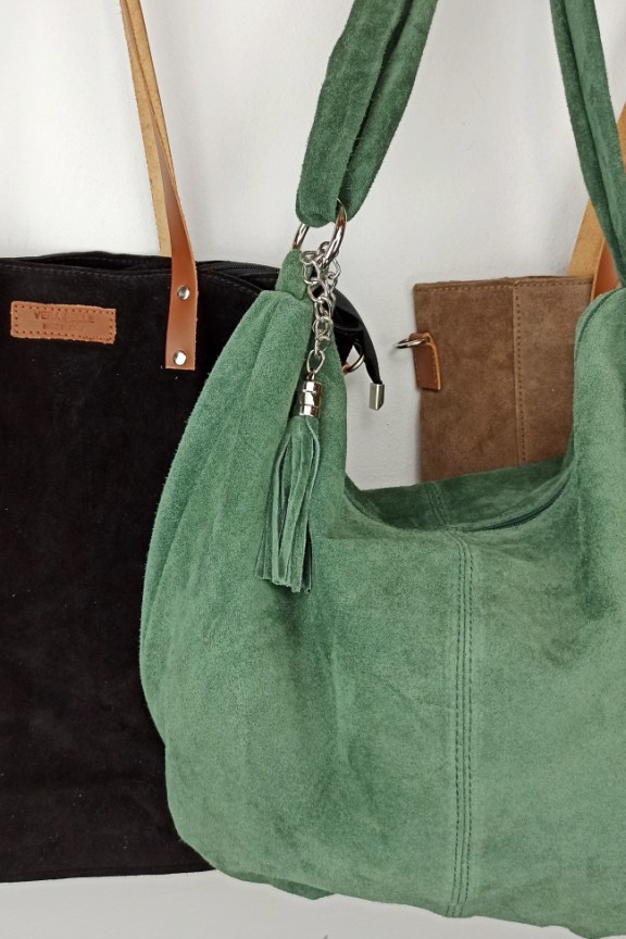 δερμάτινη-τσάντα-καστόρι-hobo-πράσινη