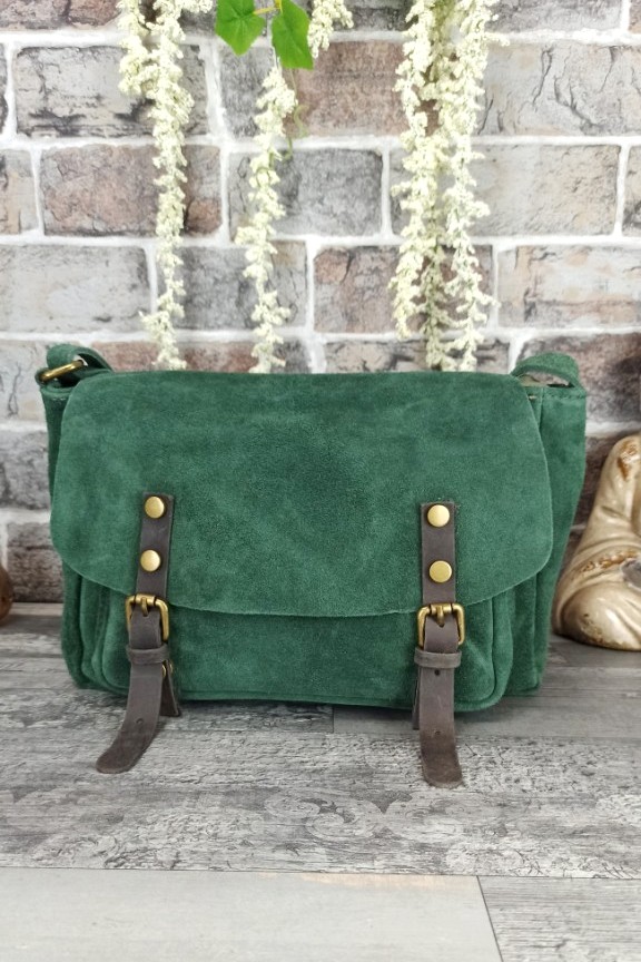 δερμάτινη-τσάντα-καστόρι-πράσινη