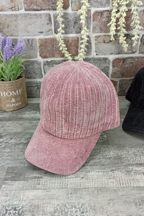 καπέλο-γυναικείο-σενίλ-ρίγα-ροζ