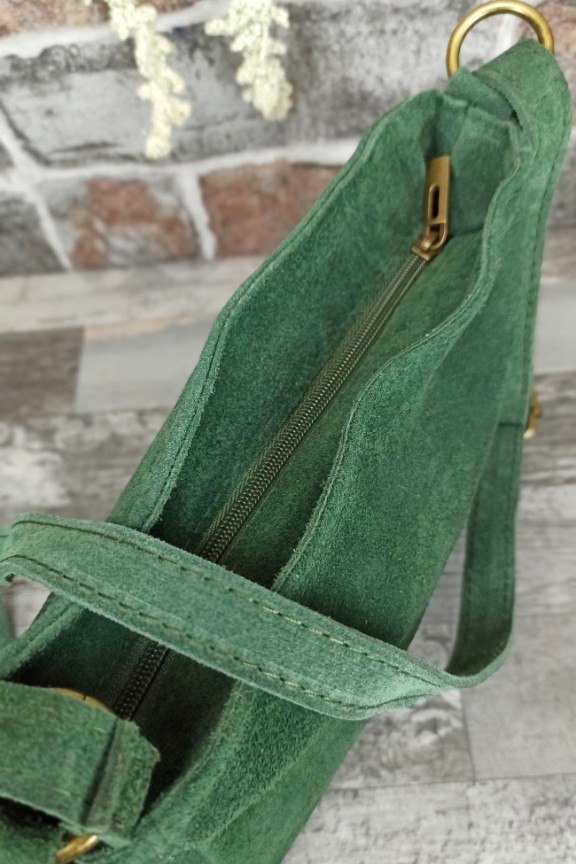 τσάντα-δέρμα-καστόρι-τρουκς-πράσινη