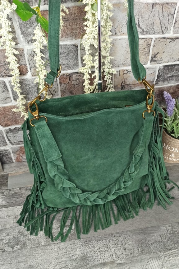 δερμάτινη-τσάντα-πλεκτή-πράσινη