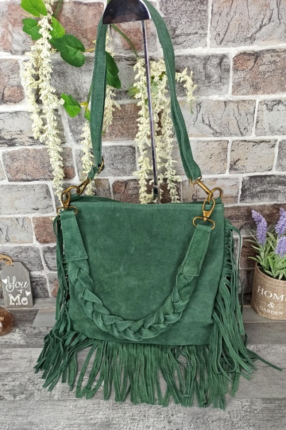 δερμάτινη-τσάντα-πλεκτή-πράσινη