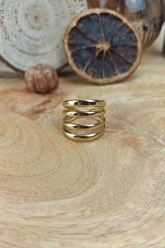 δαχτυλίδι-τετραπλό-ατσάλι-χρυσό