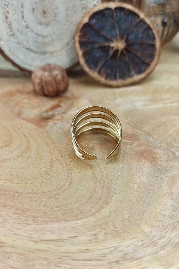 δαχτυλίδι-τετραπλό-ατσάλι-χρυσό