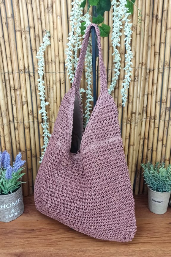 ψάθινη-τσάντα-hobo-ροζ