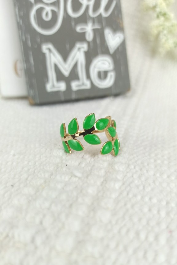 δαχτυλίδι-ατσάλινο-φύλλα-πράσινο
