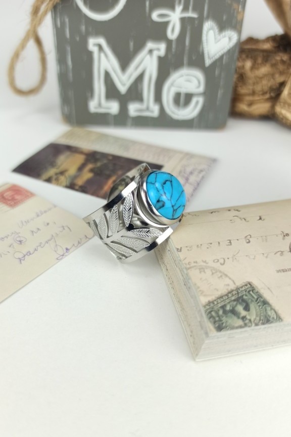 δαχτυλίδι-γαλάζια-πέτρα-ασημί