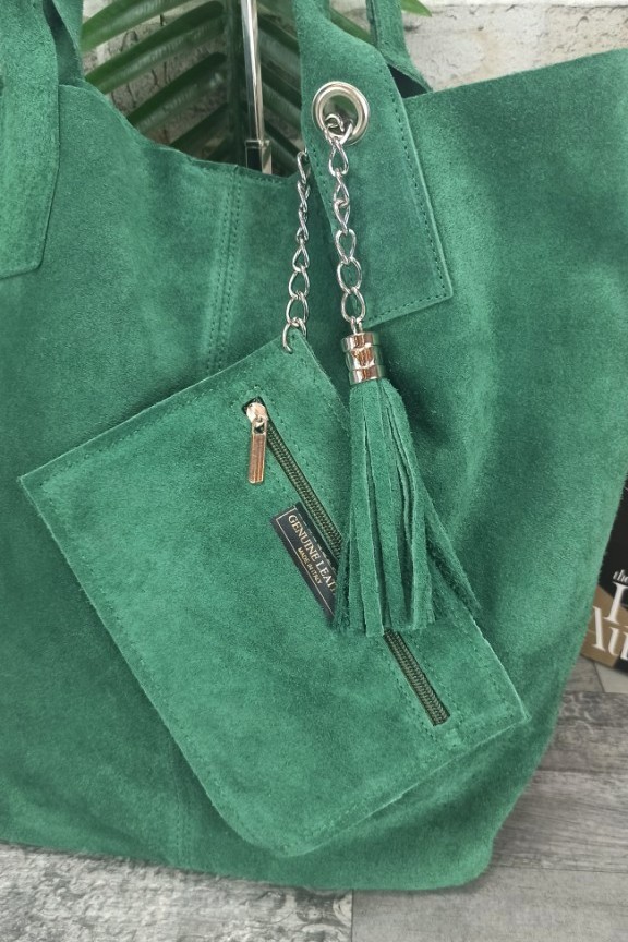 δερμάτινη-τσάντα-ώμου-καστόρι-πράσινη