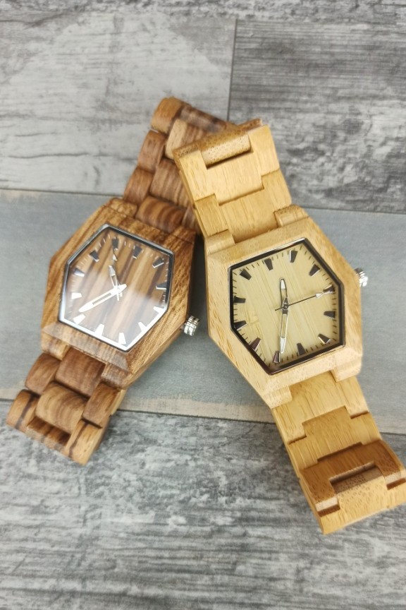 ξύλινο-ρολόι-πολυγωνικό-μπρασελέ-φυσικό