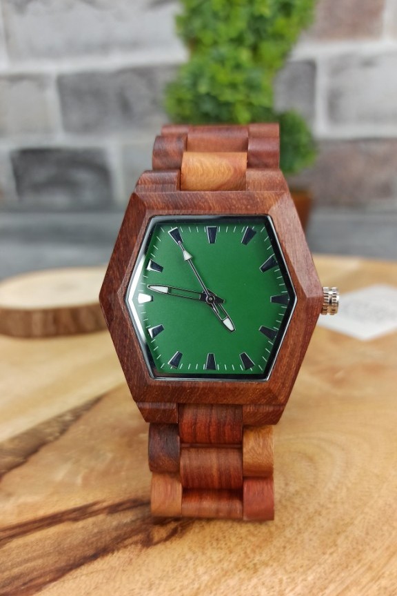 ξύλινο-ρολόι-πολυγωνικό-κερασιά