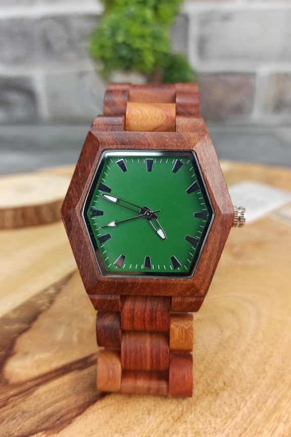 ξύλινο-ρολόι-πολυγωνικό-κερασιά