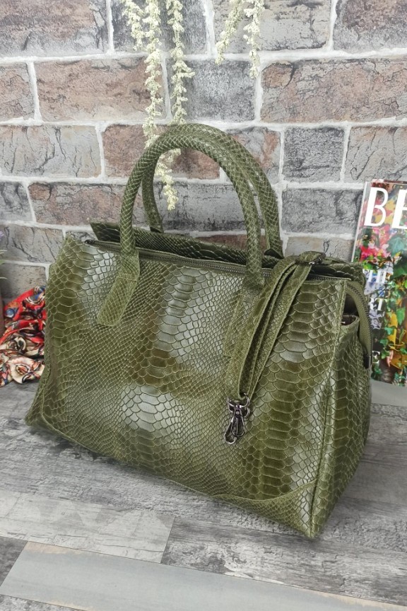 δερμάτινη-τσάντα-μεγάλη-κροκό-πράσινη