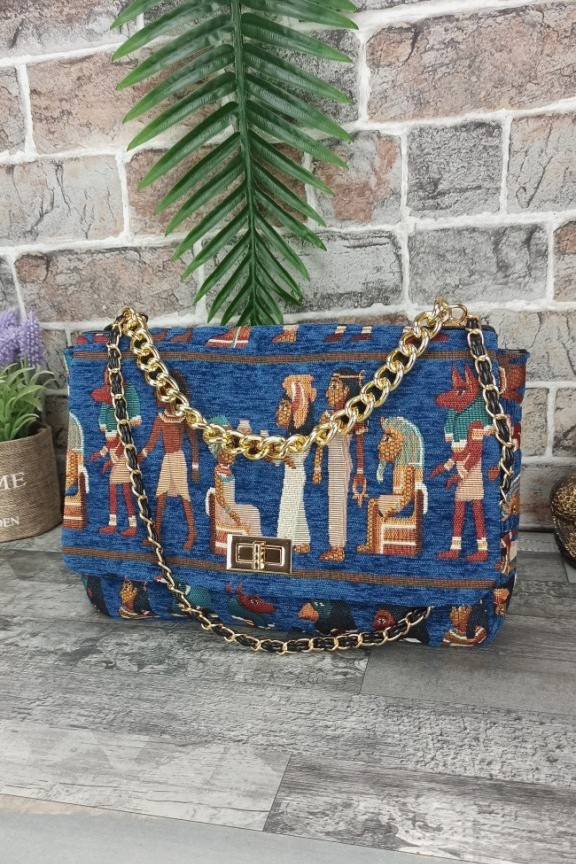 τσάντα-ώμου-μπροκάρ-μπλε-αίγυπτος