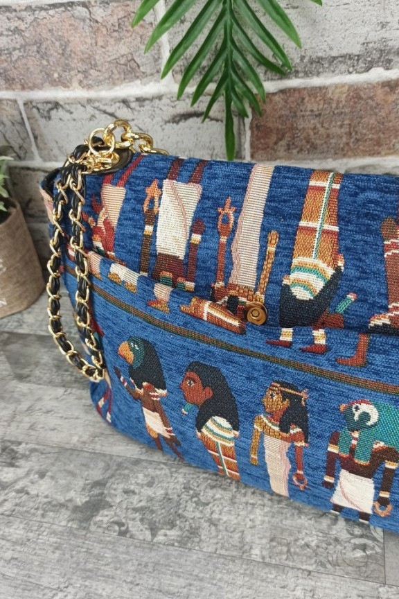 τσάντα-ώμου-μπροκάρ-μπλε-αίγυπτος