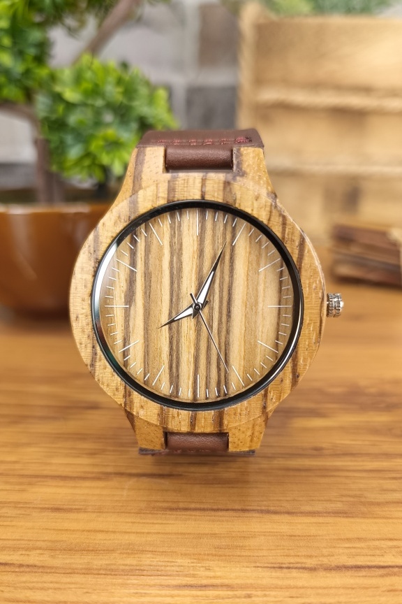 ξύλινο-ρολόι-καφέ-λουράκι