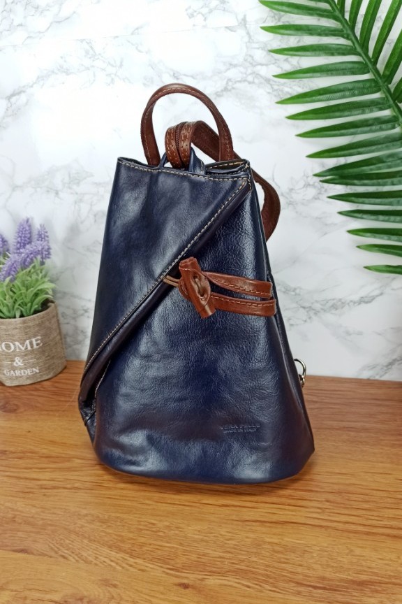 δερμάτινο-σακίδιο-πλάτης-μπλε-καφέ