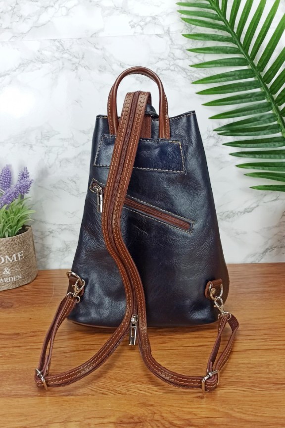 δερμάτινο-σακίδιο-πλάτης-μπλε-καφέ