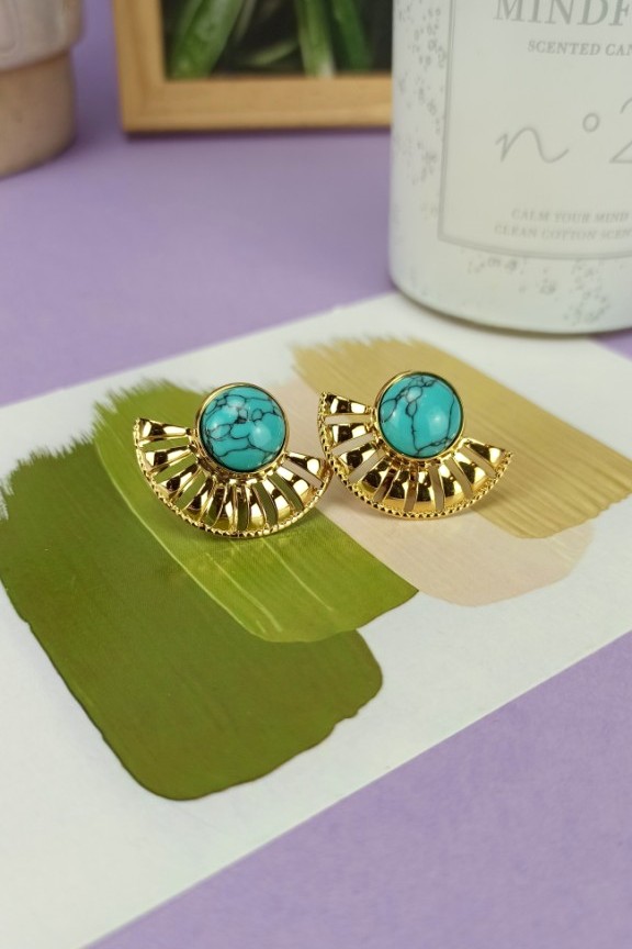 σκουλαρίκια-με-βεραμάν-πέτρα-κλιπ-χρυσά