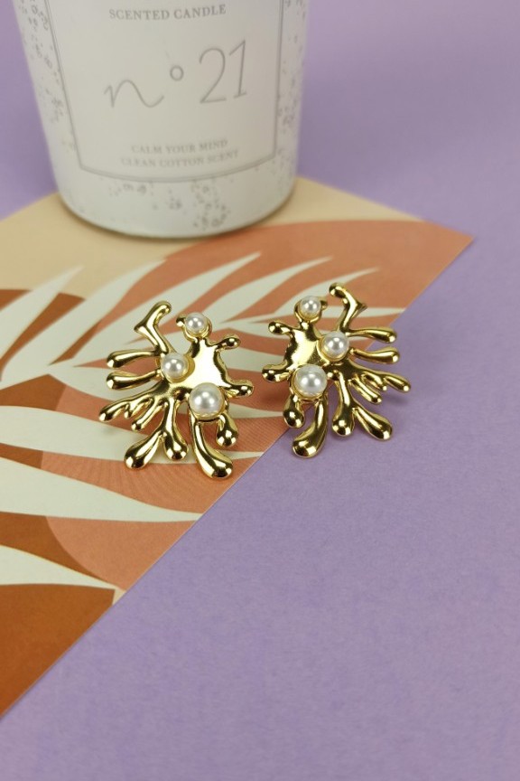 σκουλαρίκια-κοράλια-με-πέρλες-χρυσά