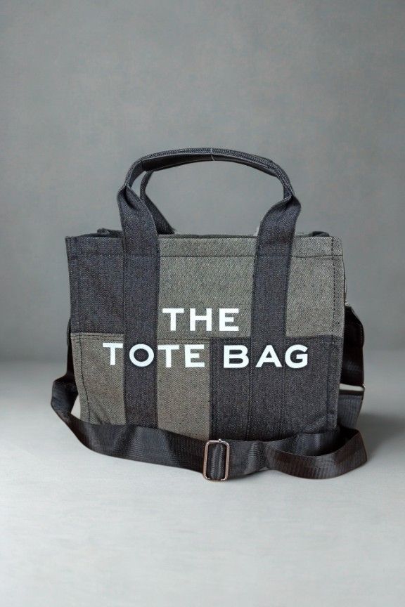 τσάντα-tote-ντένιμ-μαύρη