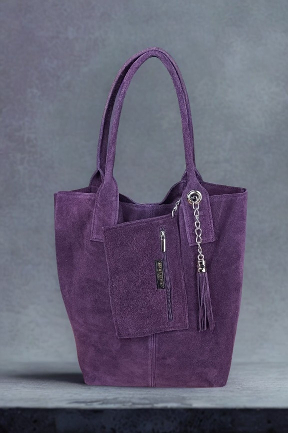 δερμάτινη-τσάντα-καστόρι-με-πορτοφολάκι-μωβ