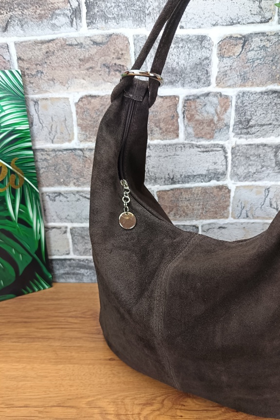 δερμάτινη-τσάντα-καστόρι-hobo-καφέ-σκούρο