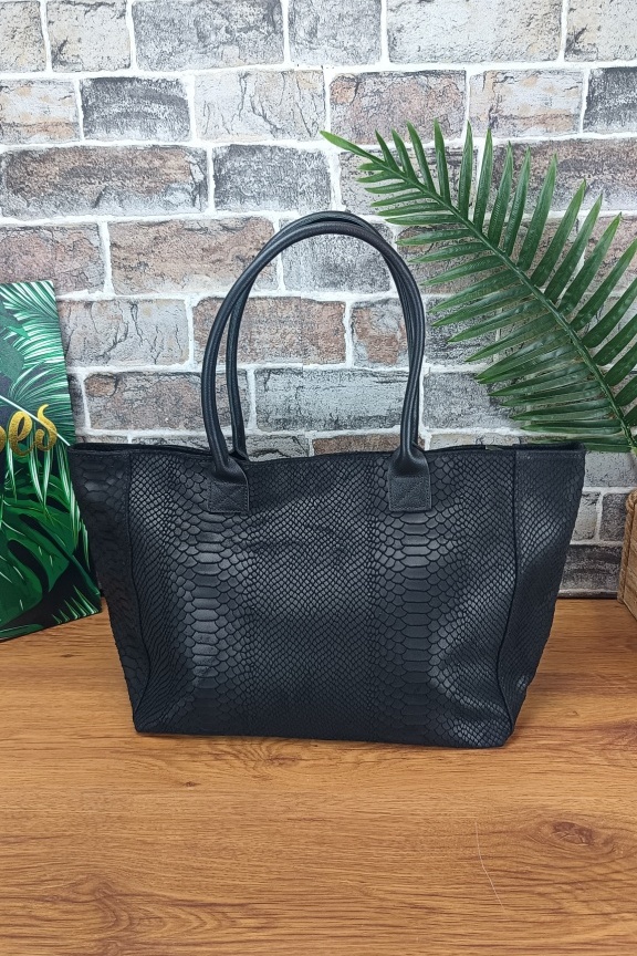 μεγάλη-δερμάτινη-τσάντα-croco-μαύρη