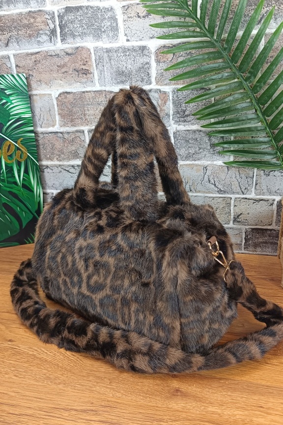 τσάντα-γούνα-λεοπάρ-καφέ