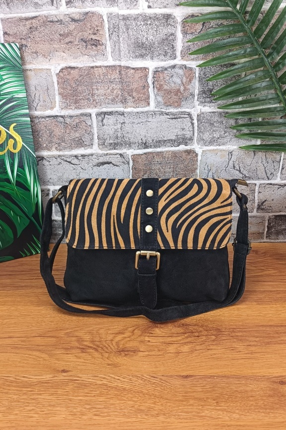 δερμάτινη-τσάντα-καστόρι-ζέβρα-καφέ-μαύρο