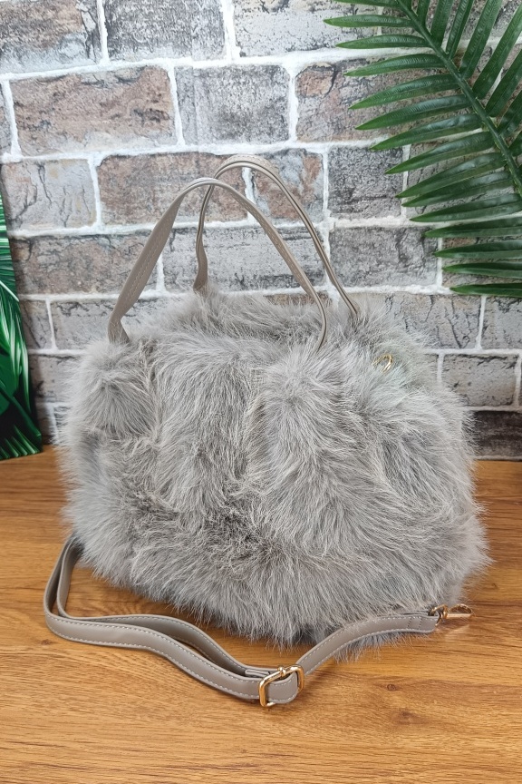 τσάντα-χιαστί-γούνα-γκρι