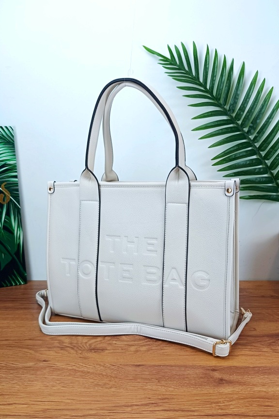τσάντα-ώμου-δερματίνη-tote-εκρού