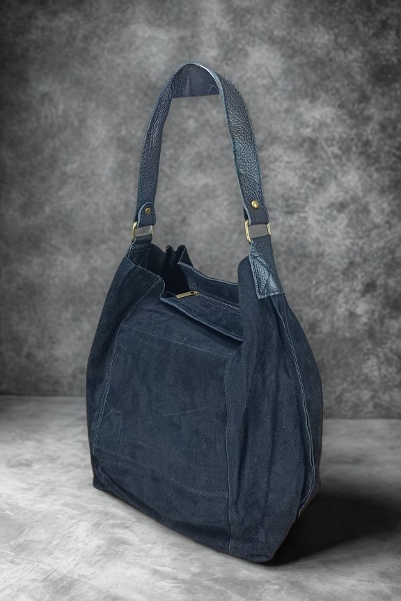 δερμάτινη-τσάντα-hobo-καστόρι-μαύρη