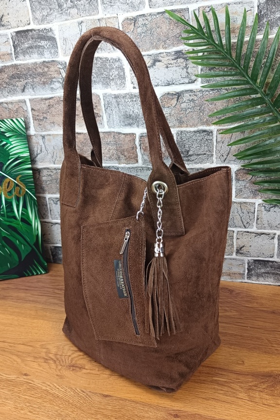 δερμάτινη-τσάντα-πορτοφολάκι-καστόρι-καφέ-σκούρο