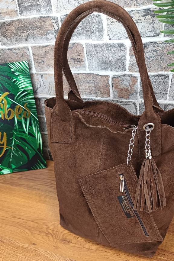 δερμάτινη-τσάντα-πορτοφολάκι-καστόρι-καφέ-σκούρο