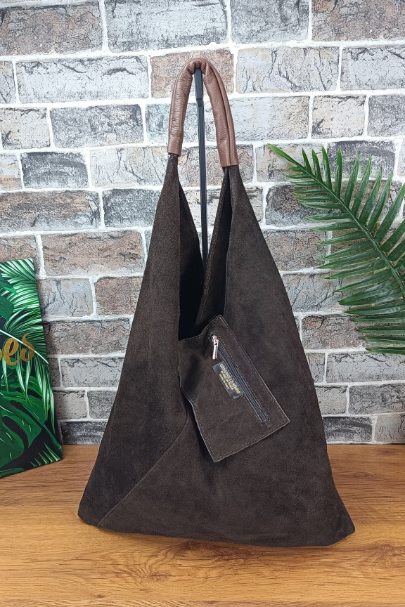 δερμάτινη-τσάντα-καστόρι-hobo-καφέ-σκούρο