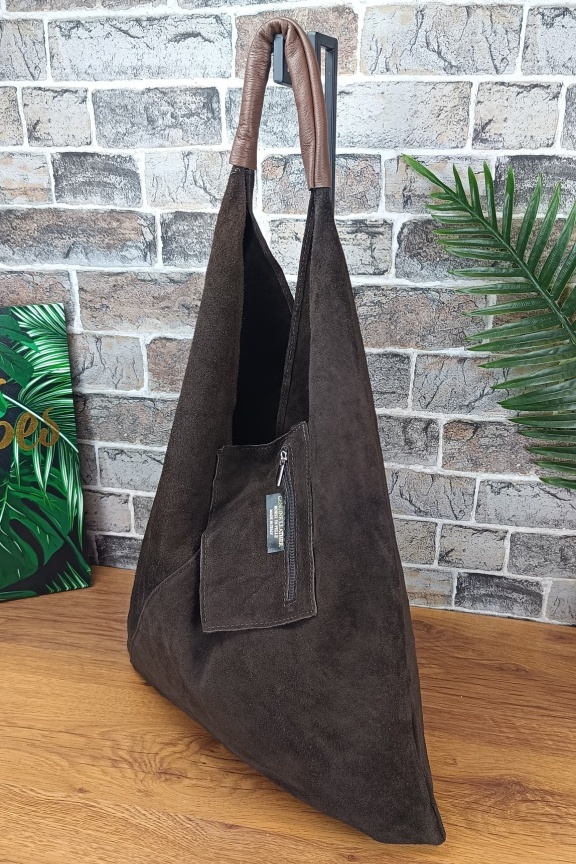 δερμάτινη-τσάντα-καστόρι-hobo-καφέ-σκούρο