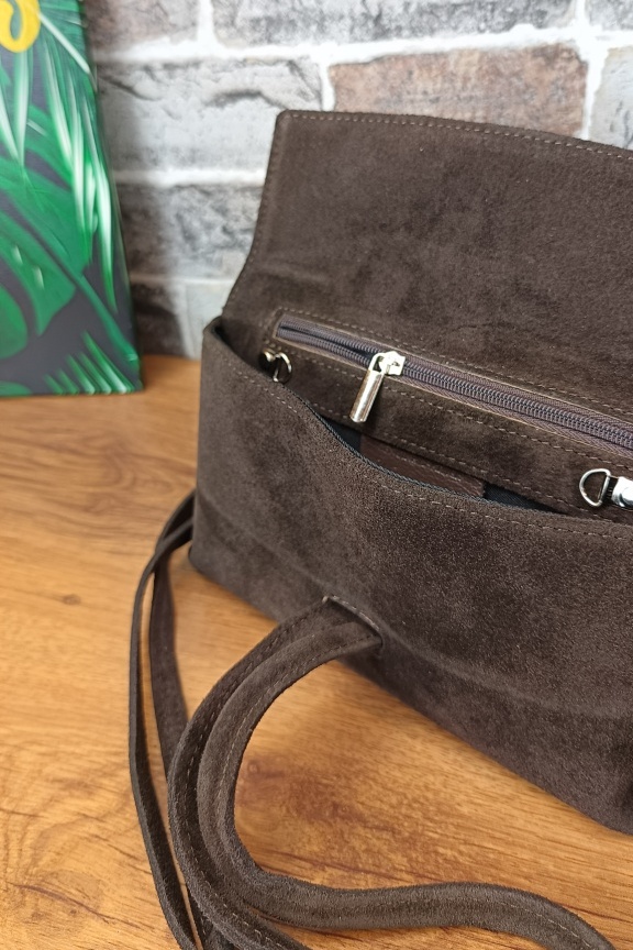 δερμάτινη-τσάντα-καστόρι-λαβή-καφέ-σκούρο
